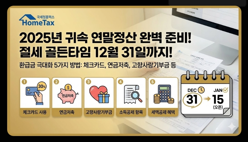 연말정산 간소화서비스 오픈일,이용방법,절세준비5가지