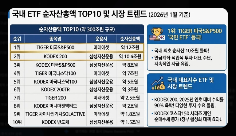 국내 주식 ETF 순위 [2025-2026 최신] 수익률 TOP 10 및 유망 섹터 추천 가이드
