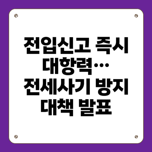 전입신고 즉시 대항력&hellip;전세사기 방지 대책 발표