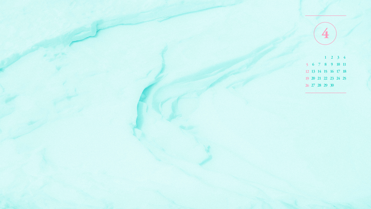 10 심플민트 A - 2026년4월 달력배경화면