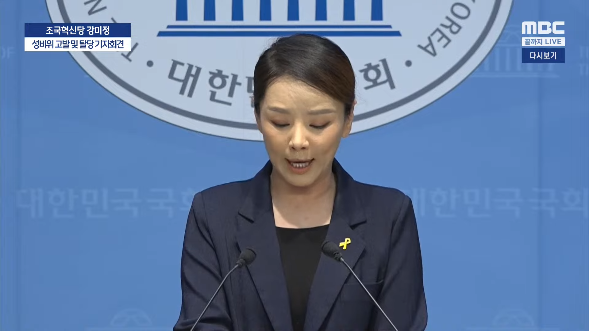 강미정 대변인 조국혁신당 탈당 기자회견