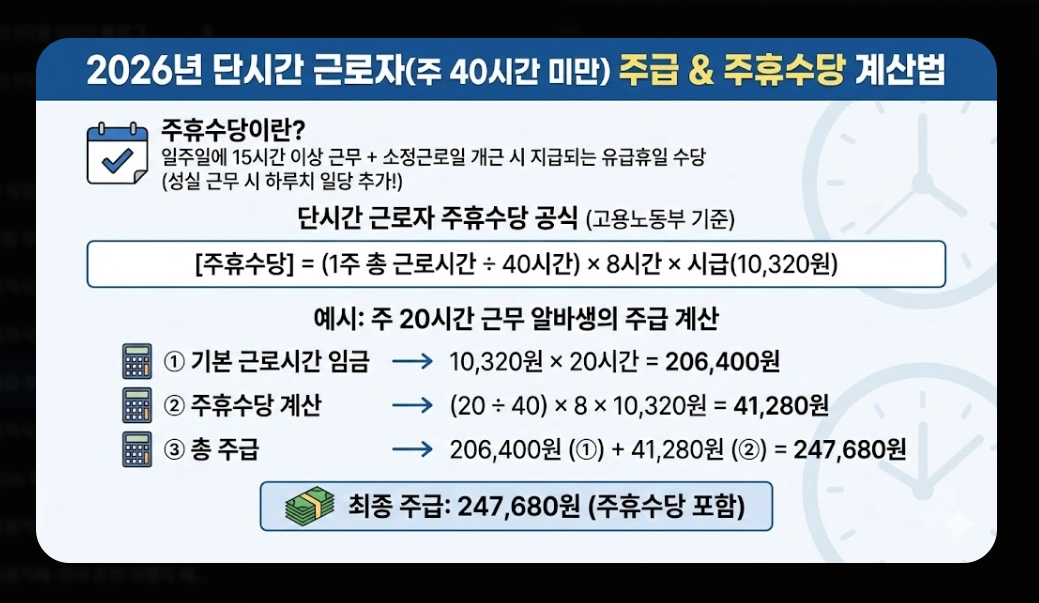 2026년 일급·주급·월급 실수령액 계산 완전정복