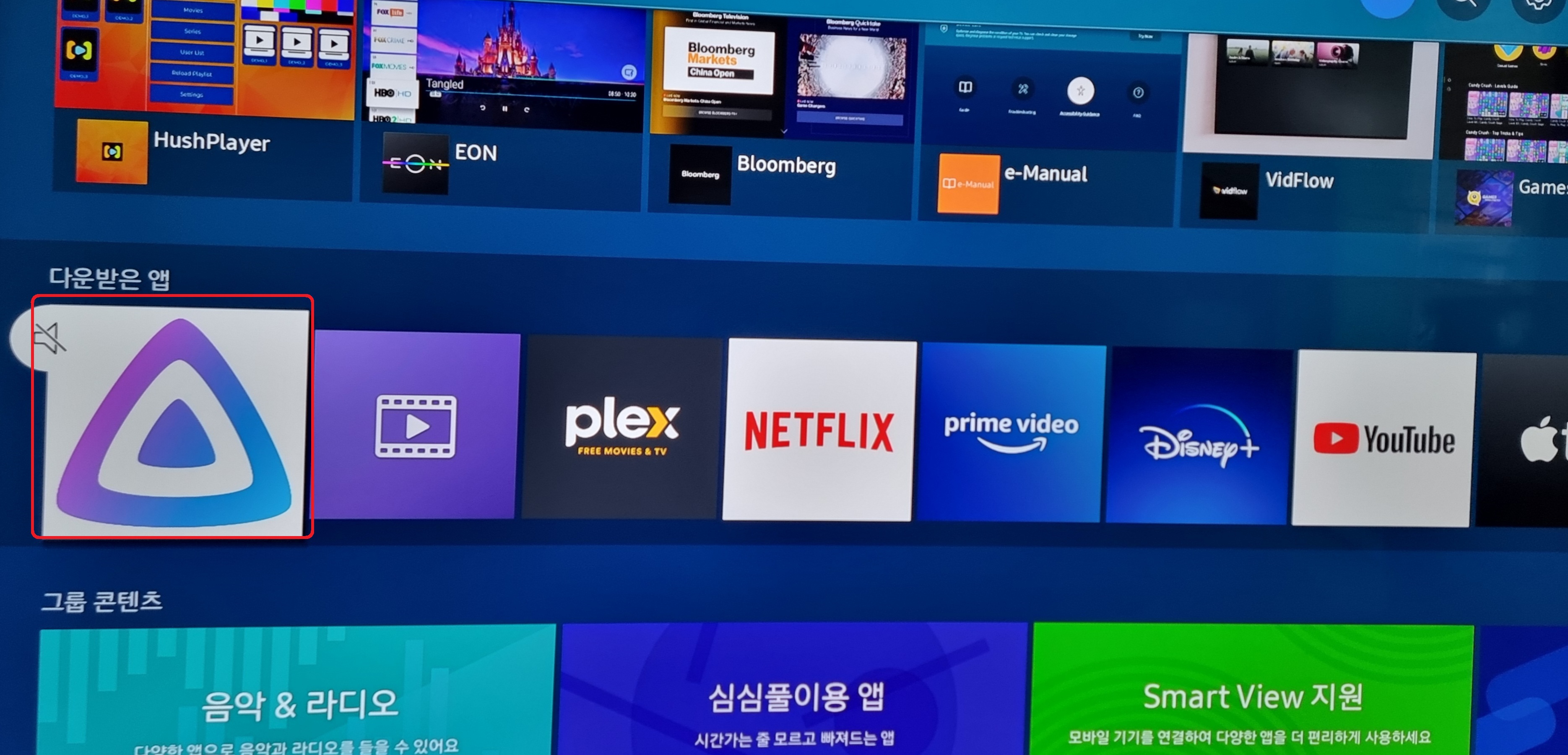 TV 앱 목록에 Jellyfin 설치 완료