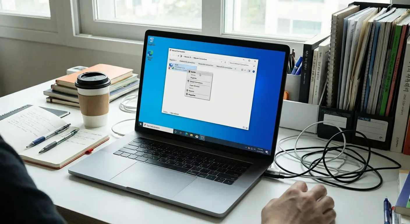 무선 네트워크 어댑터 활성화 화면