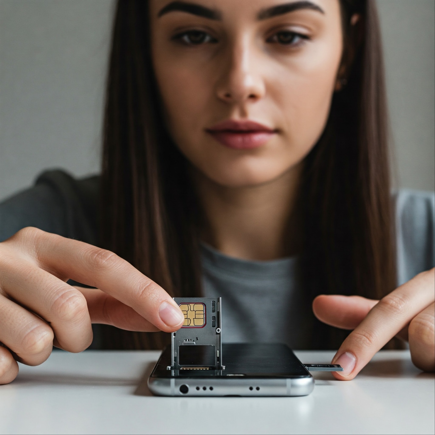 해킹 피해를 예방하기 위해 USIM 카드를 교체하는 사용자의 모습