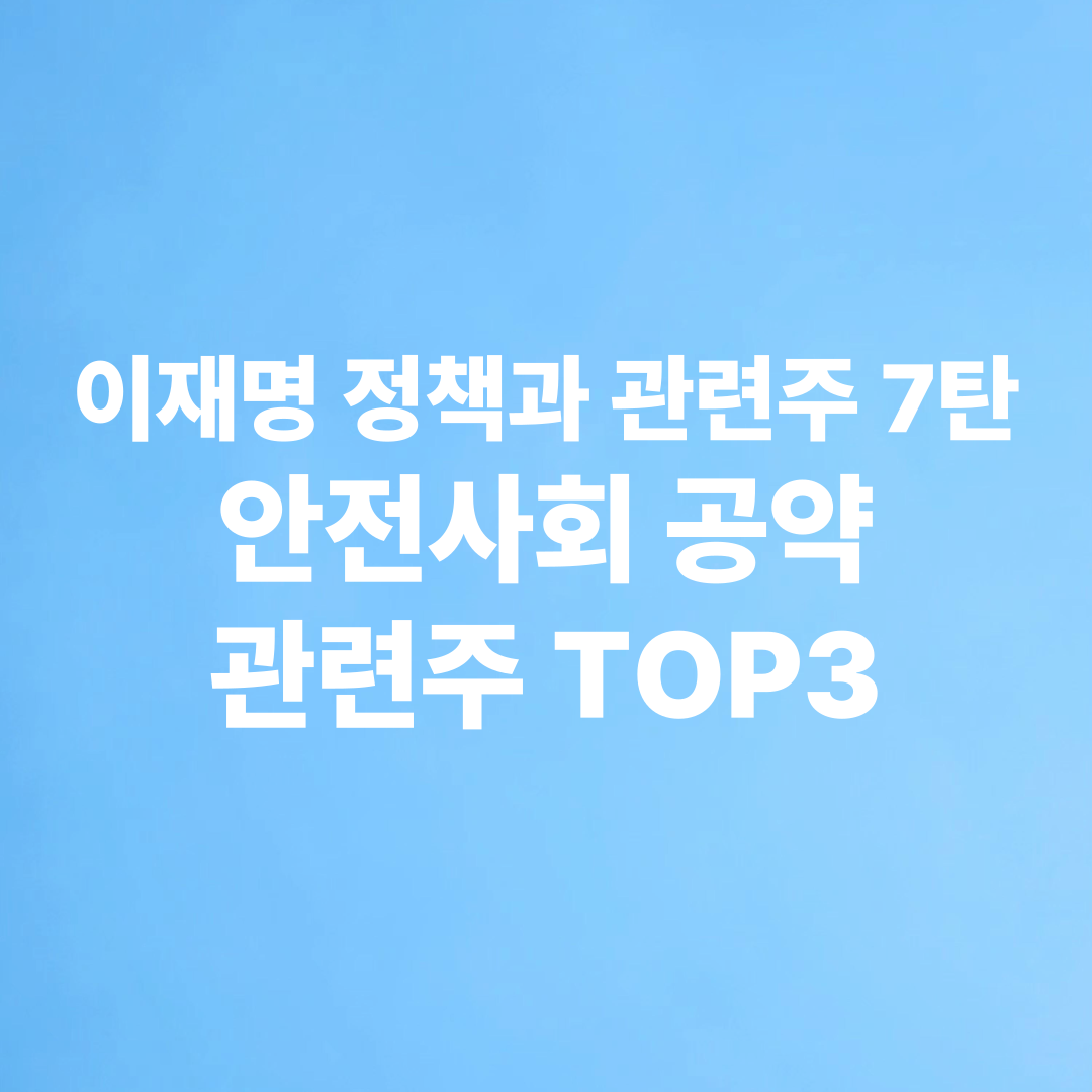 이재명 정책 관련주 안전사회 공약