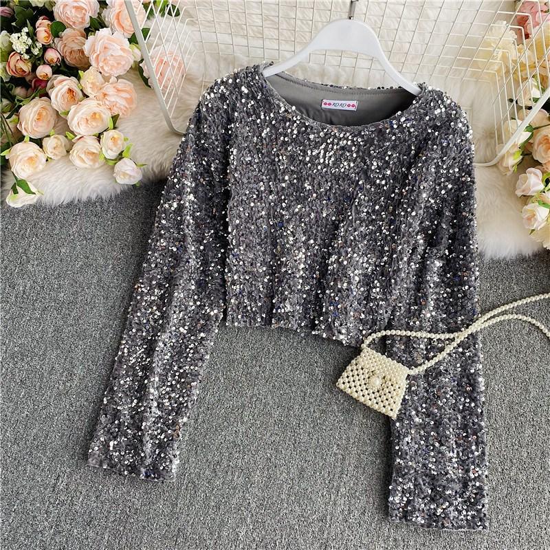 제니 샤이니 스팽글 크롭티 언더붑 파티