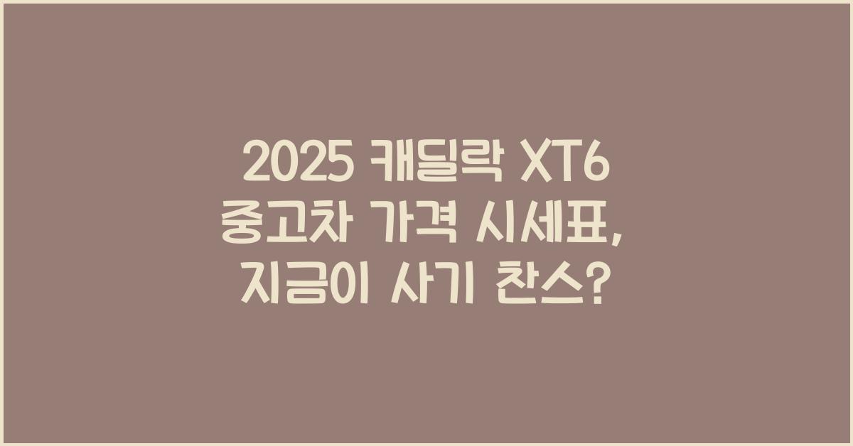 2025 캐딜락 XT6 중고차 가격 시세표
