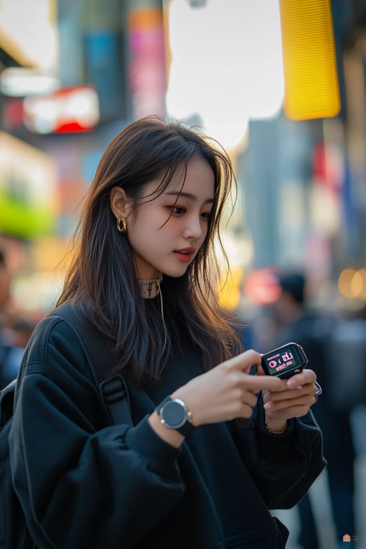 애플워치와-애플휴대폰사용하는-한국여자06