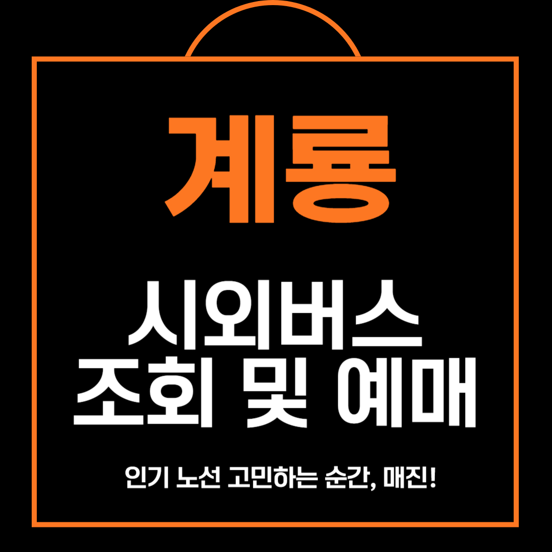 계룡 시외버스 시간표