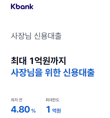 k뱅크 사장님 신용대출