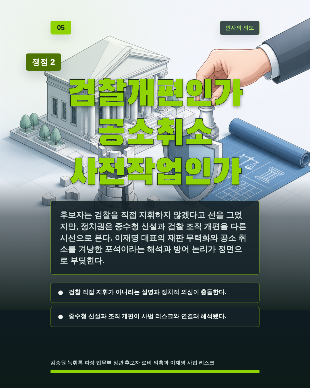 검찰개편인가 공소취소 사전작업인가