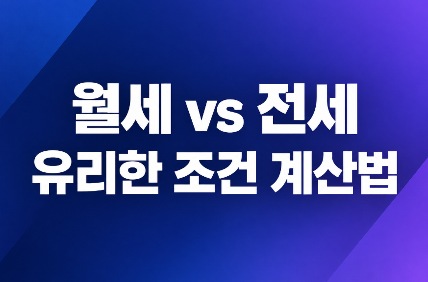 2026 월세와 전세 중 유리한 조건 계산하기: 실질 주거비 비교법