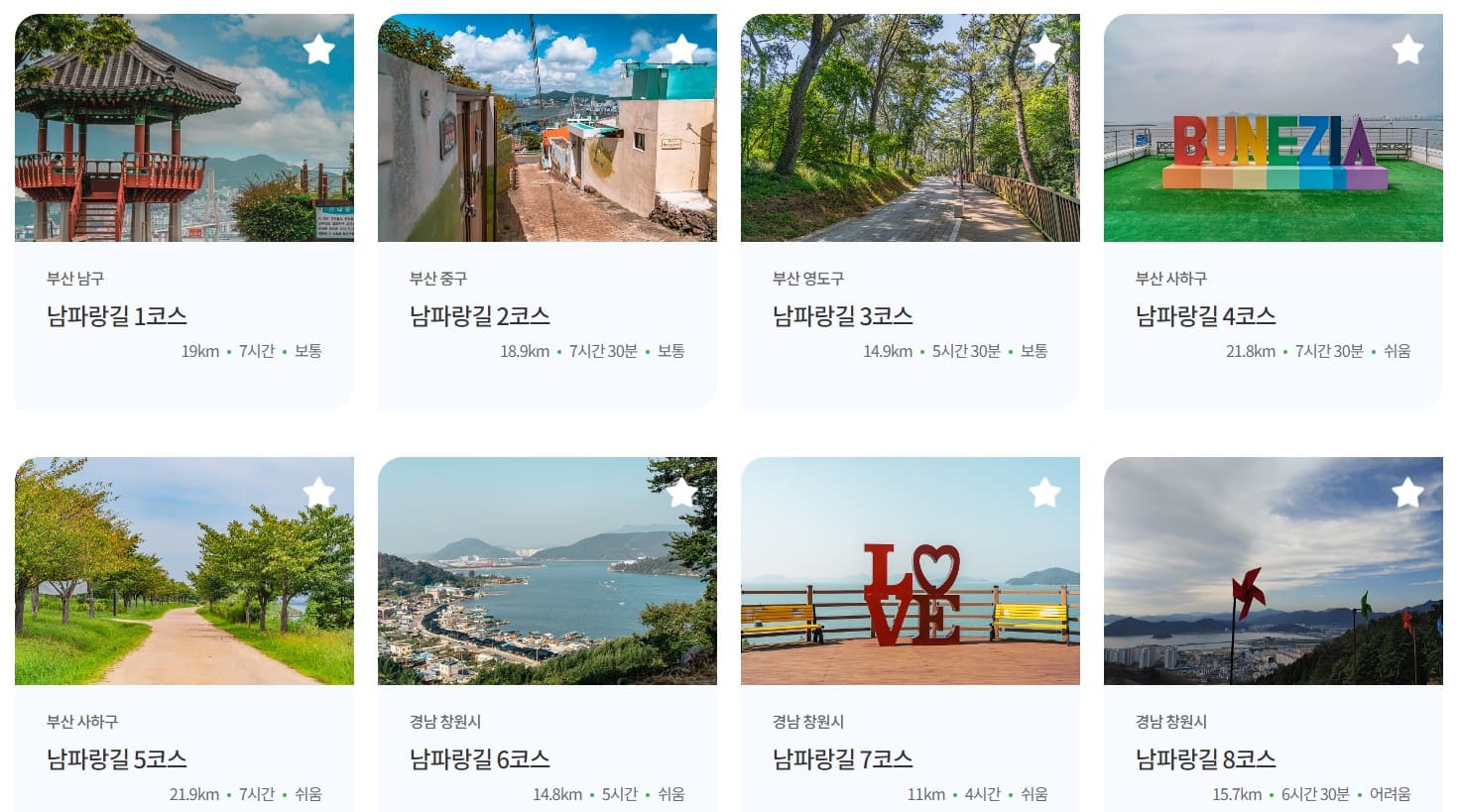 코리아둘레길 코스 추천 지도 남파랑길