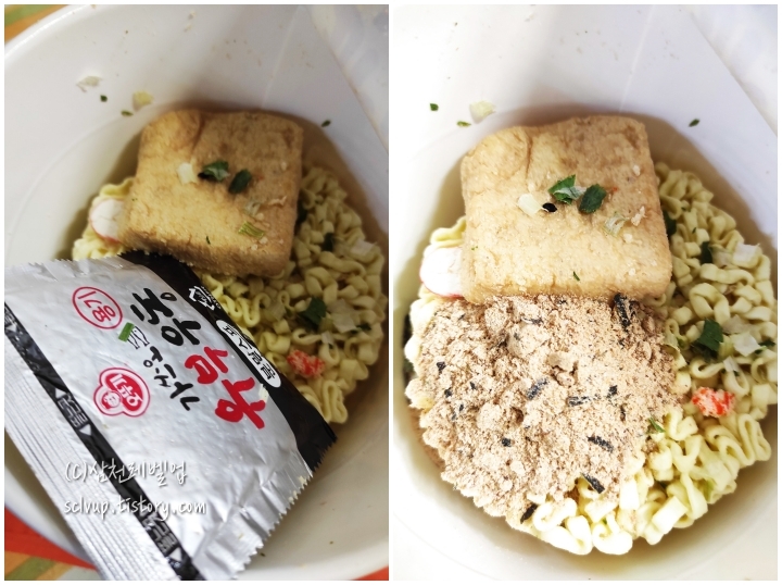 오뚜기 가쓰오 유부우동 내용물