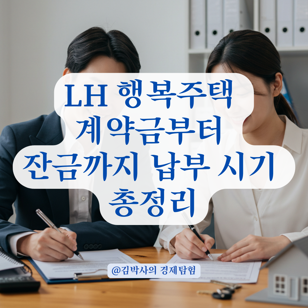 LH 행복주택 계약금부터 잔금까지, 납부 시기와 필수 금액 총정리.