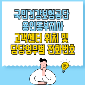 국민건강보험공단 용인동부지사 고객센터 위치 및 담당업무별 전화번호