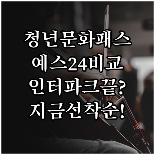 청년문화예술패스 인터파크 예스24 차..