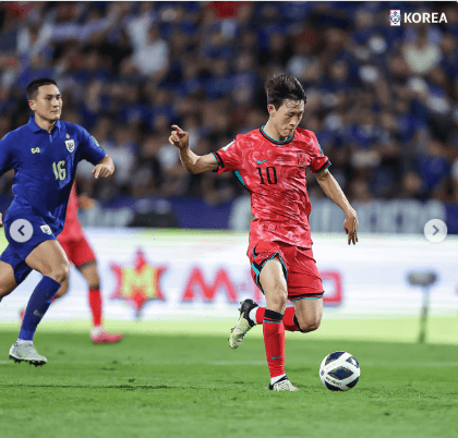 2026 북중미 월드컵 아시아 2차 예선 태국원정경기 한국승리