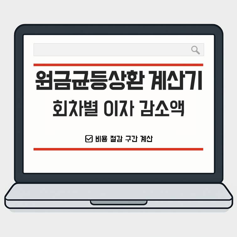 원금균등상환 계산기 기준 회차별 이자 감소액과 비용 절감 구간 계산 설명 썸네일