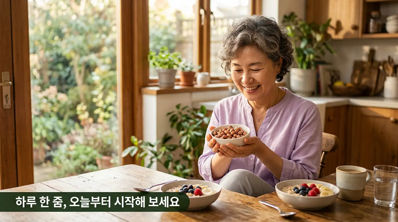 땅콩 효능 하루 한 줌 건강한 생활 희망 이미지"