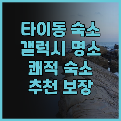 나루완 갤럭시 플레이스 타이동 숙소 