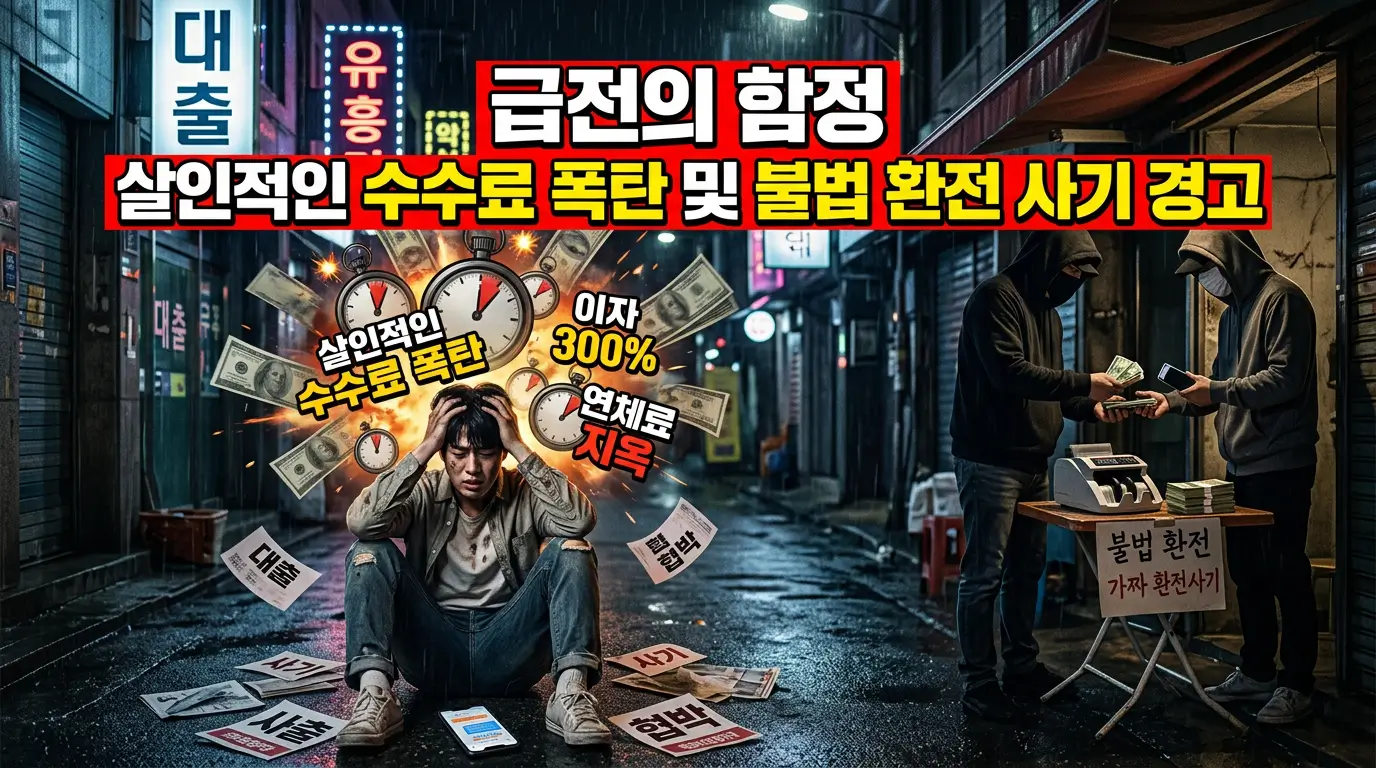 급전의 함정 살인적인 수수료 폭탄 및 불법 환전 사기 경고