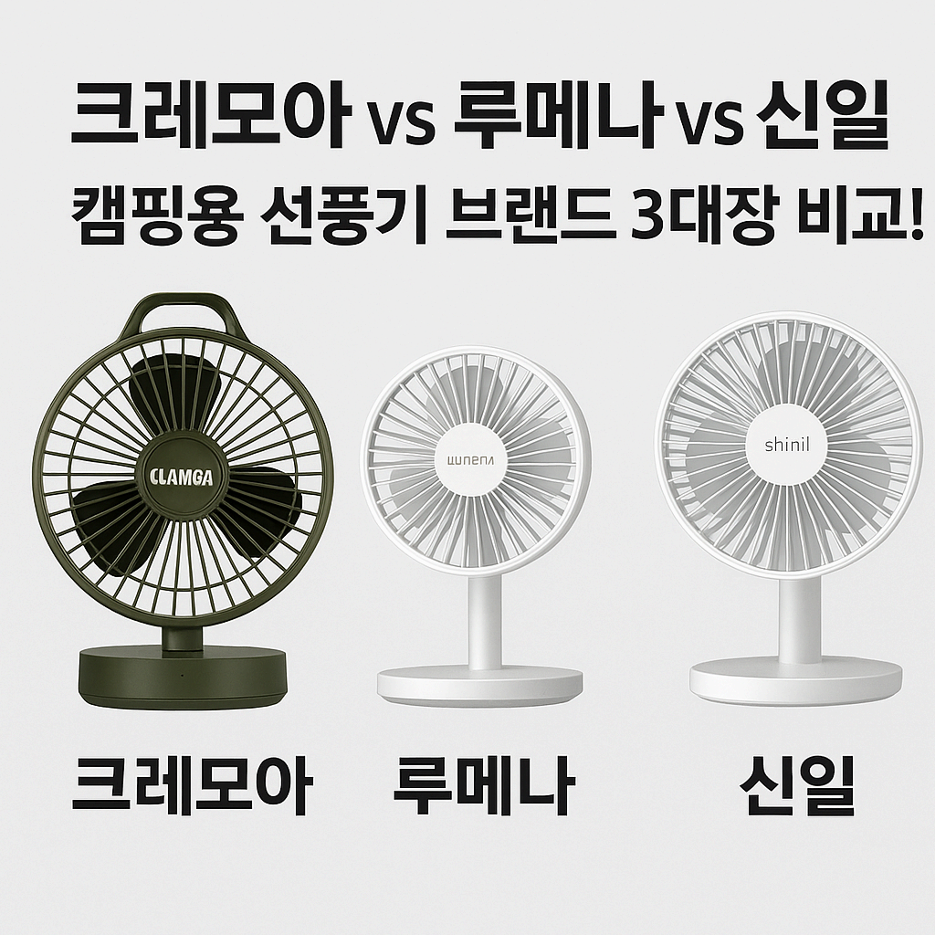 크레모아 vs 루메나 vs 신일, 캠핑용 선풍기 브랜드 3대장 비교!
