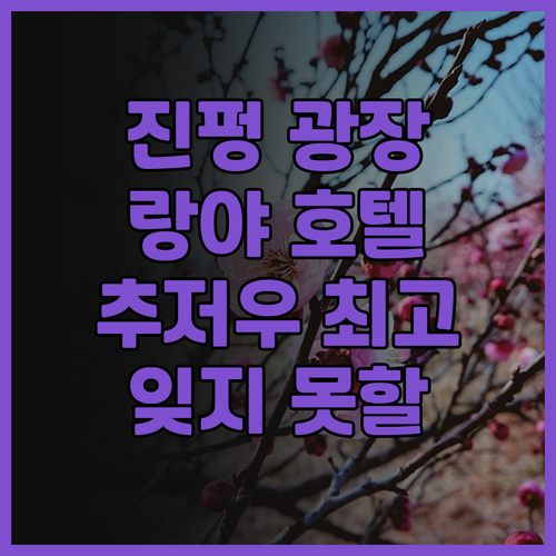 진펑 광장 호텔(랑야) 후기.. 추저