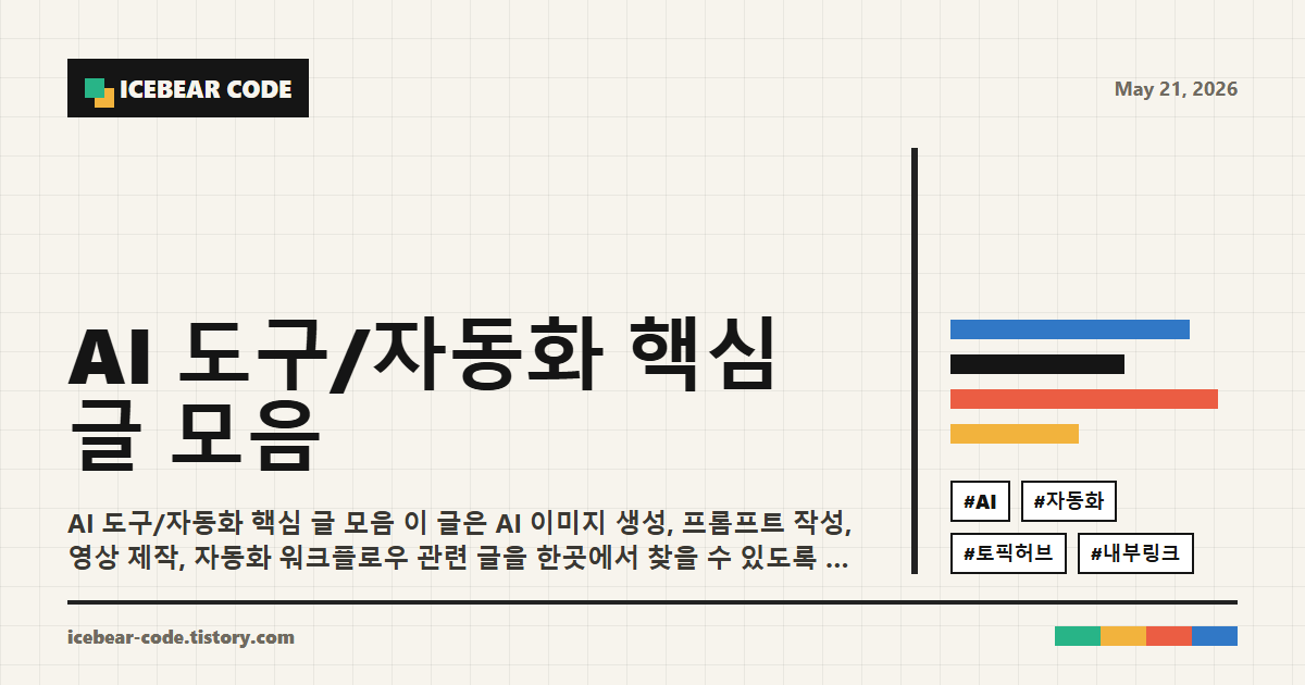 ai 도구 자동화 핵심 글 모음 설정 흐름 이미지