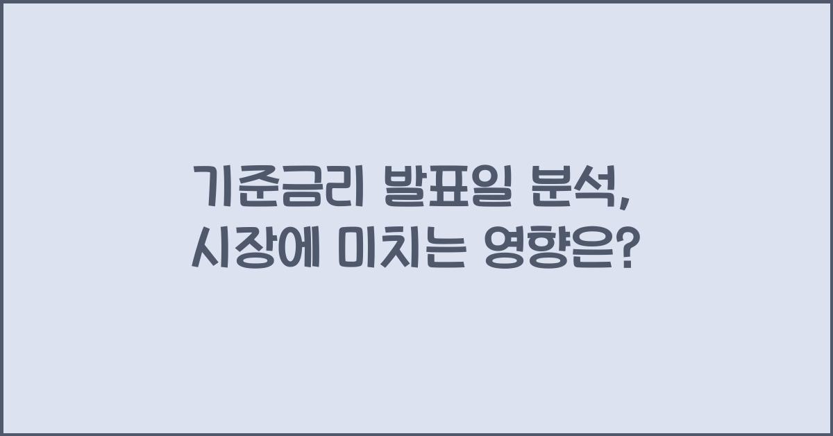 기준금리 발표일 분석