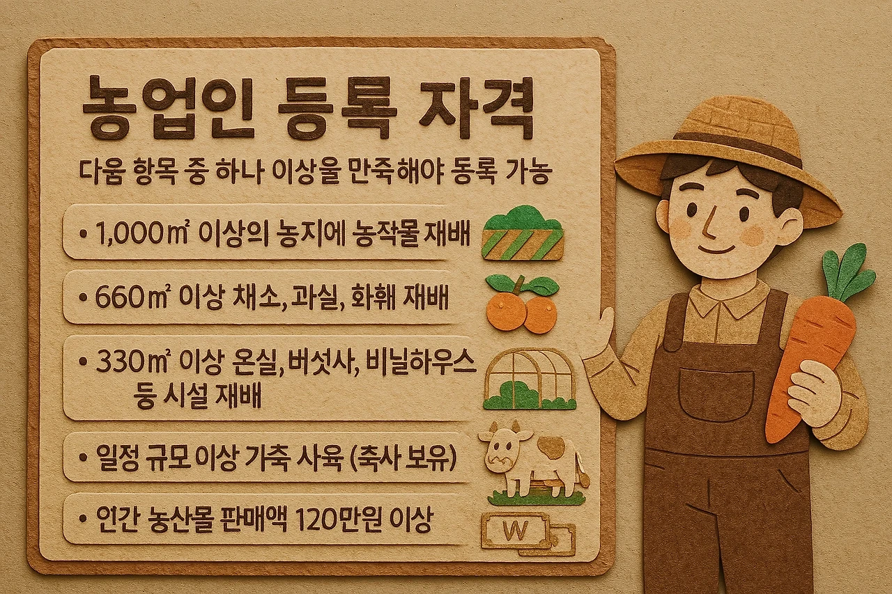 농업인 등록 자격