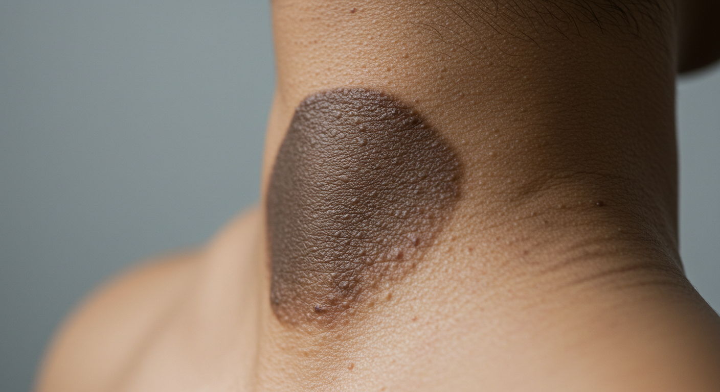 목에 때처럼 생긴 것, 색소침착