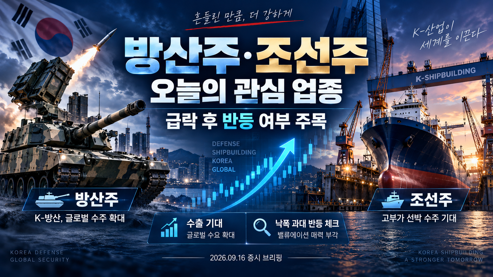 한화에어로스페이스와 국내 조선 방산 관련주의 오늘 증시 관전 포인트