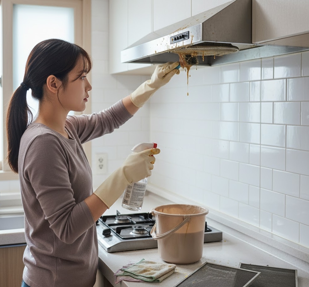 원룸 자취생을 위한 찌든 기름때 제거 가스레인지 후드 청소' 완벽 가이드