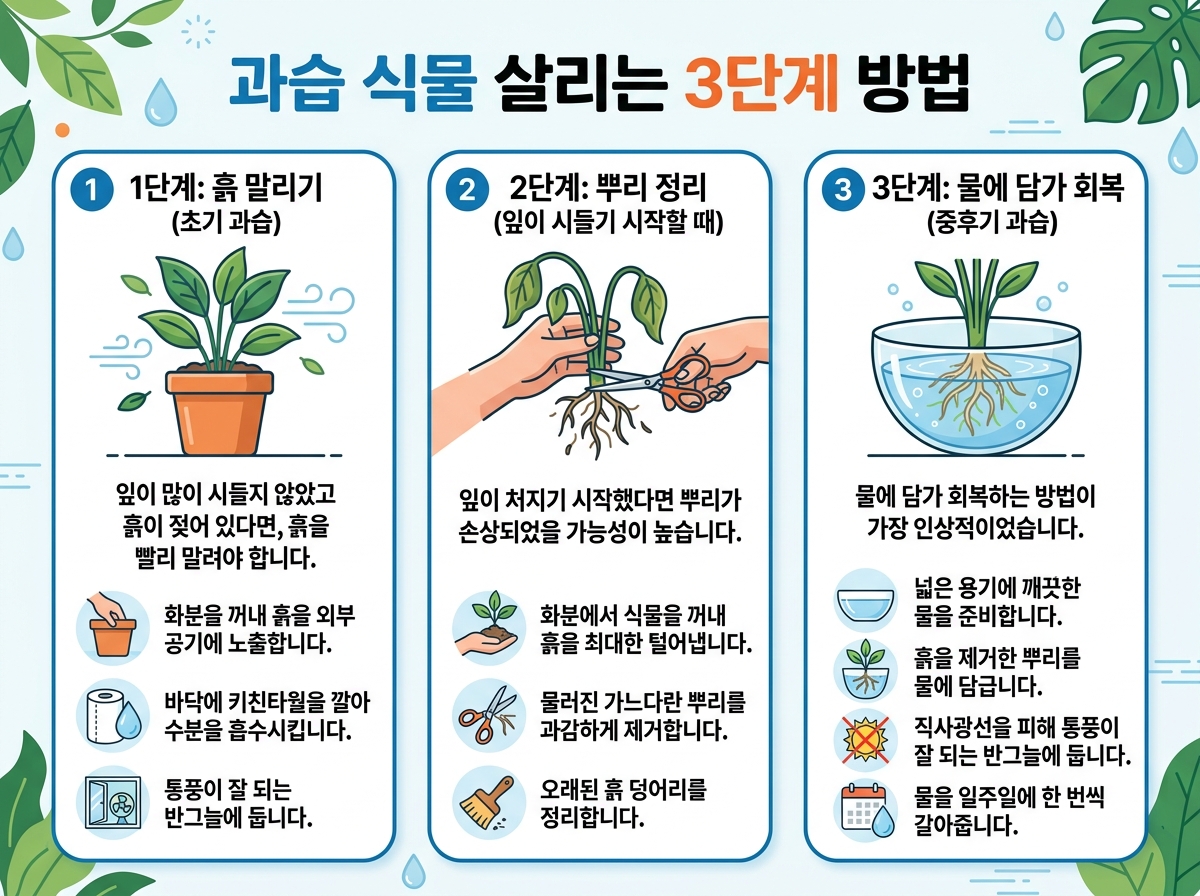 과습 식물 살리는 법 3단계