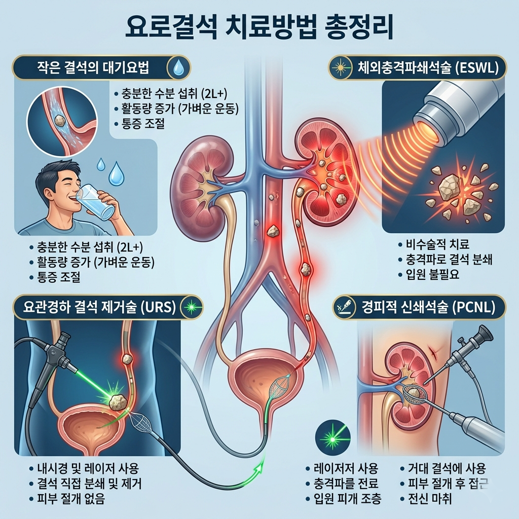 요로결석 치료방법 총정리 (체외충격파·수술·치료비용까지)