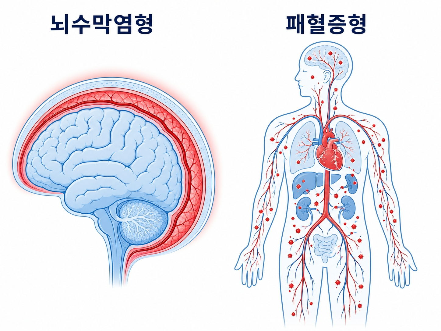 수막구균 뇌수막염 패혈증 차이 진료