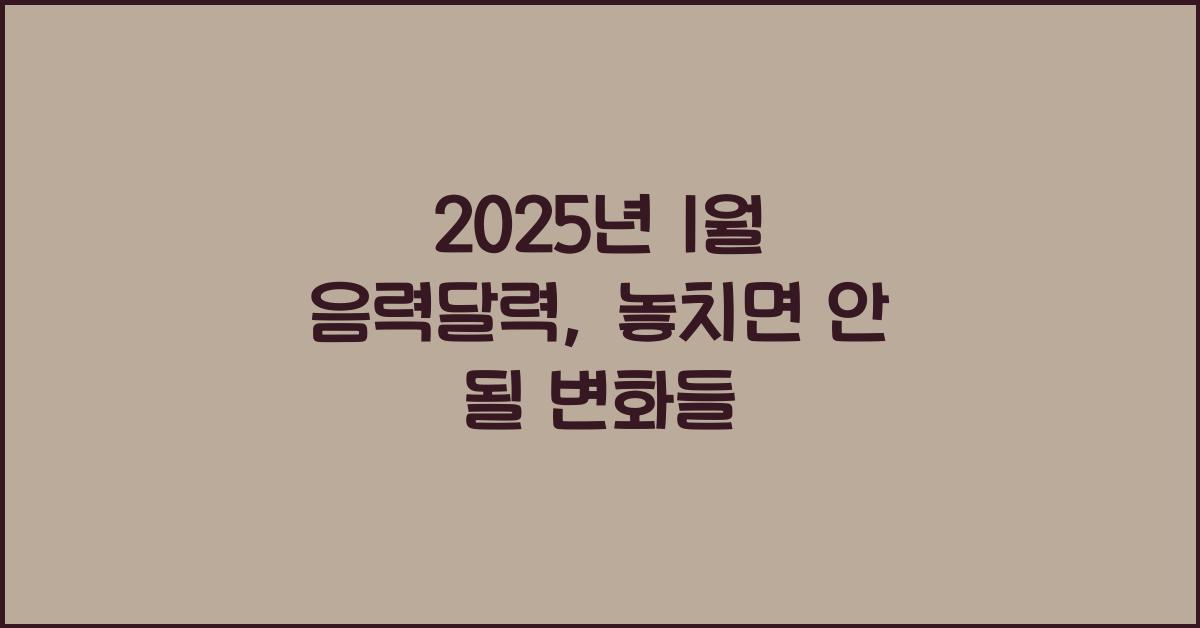 2025년 1월 음력달력