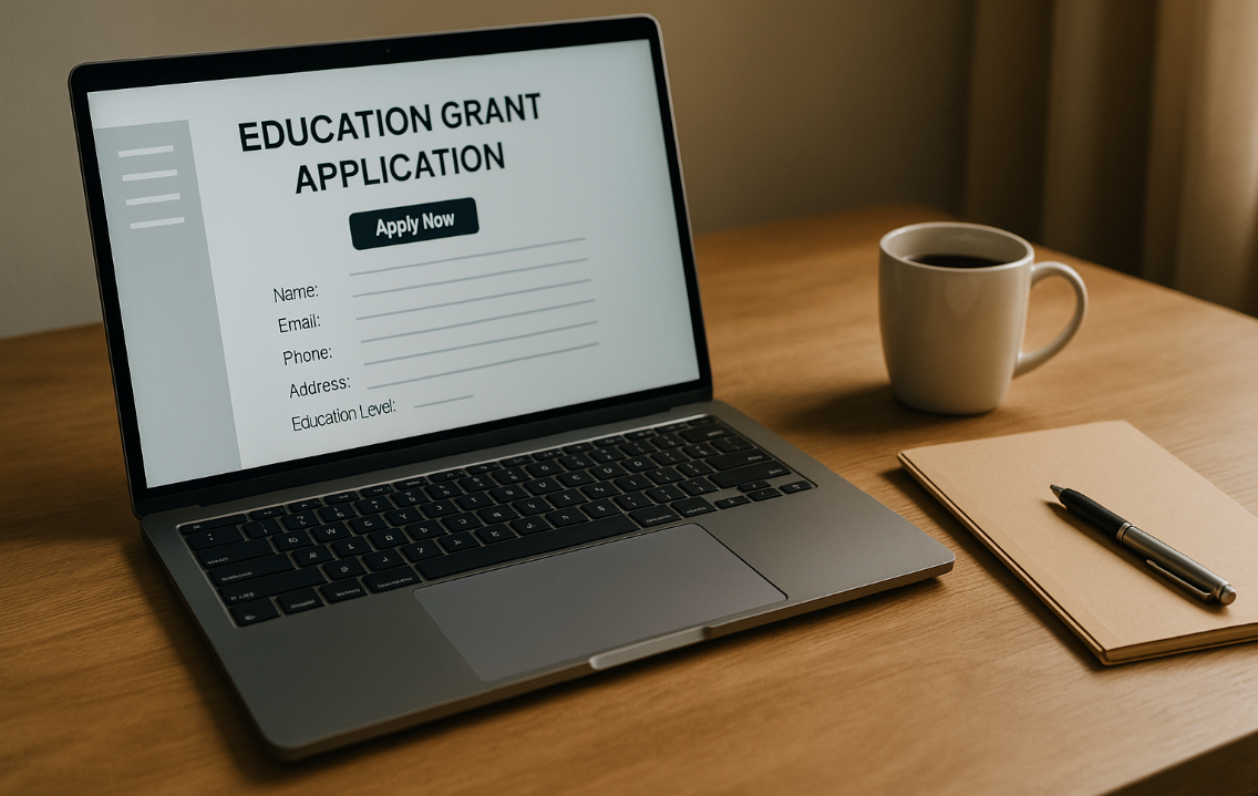 교육 지원금 신청 모습