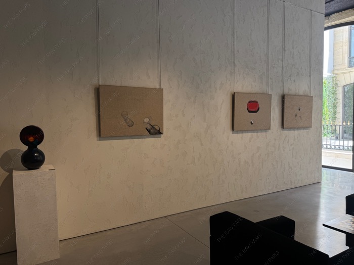Martine Bedin ceramic art piece and drawing artwork detail at YSL Montaigne