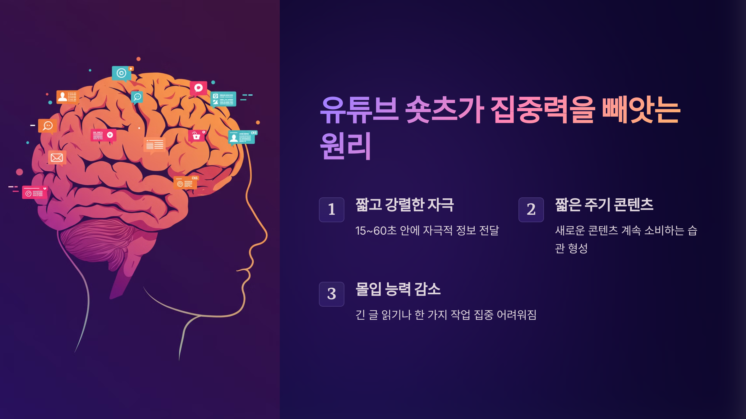 유튜브 숏츠가 집중력을 빼앗는 원리