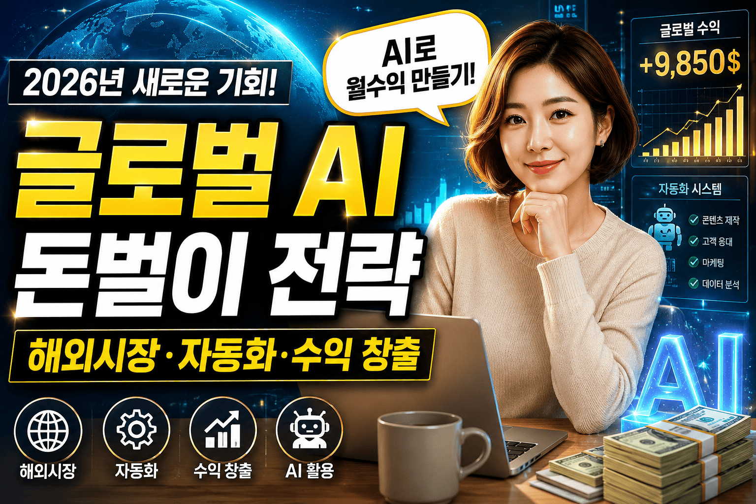글로벌 AI 돈벌이 (해외시장, 자동화, 수익)