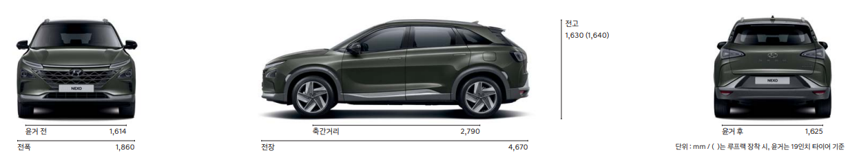 넥쏘 크기 제원표