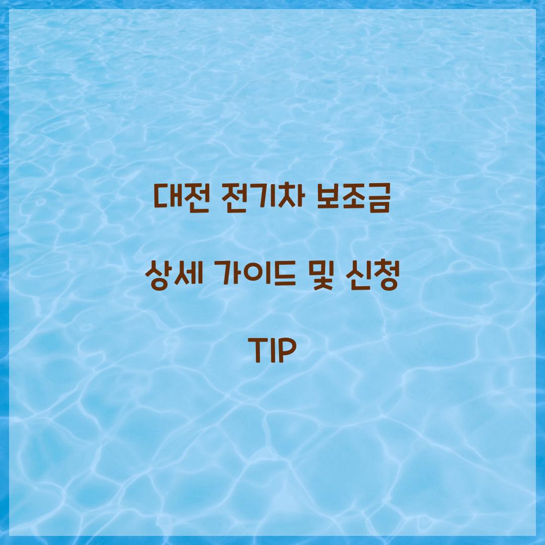 대전 전기차 보조금