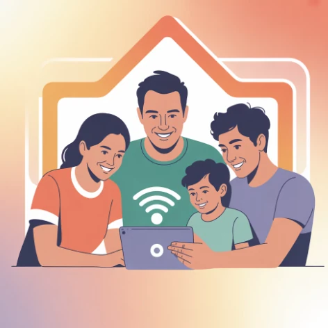 공유기를 가족들끼리 돌려쓰는 모습