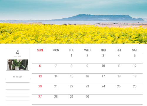 제주도 배경 달력