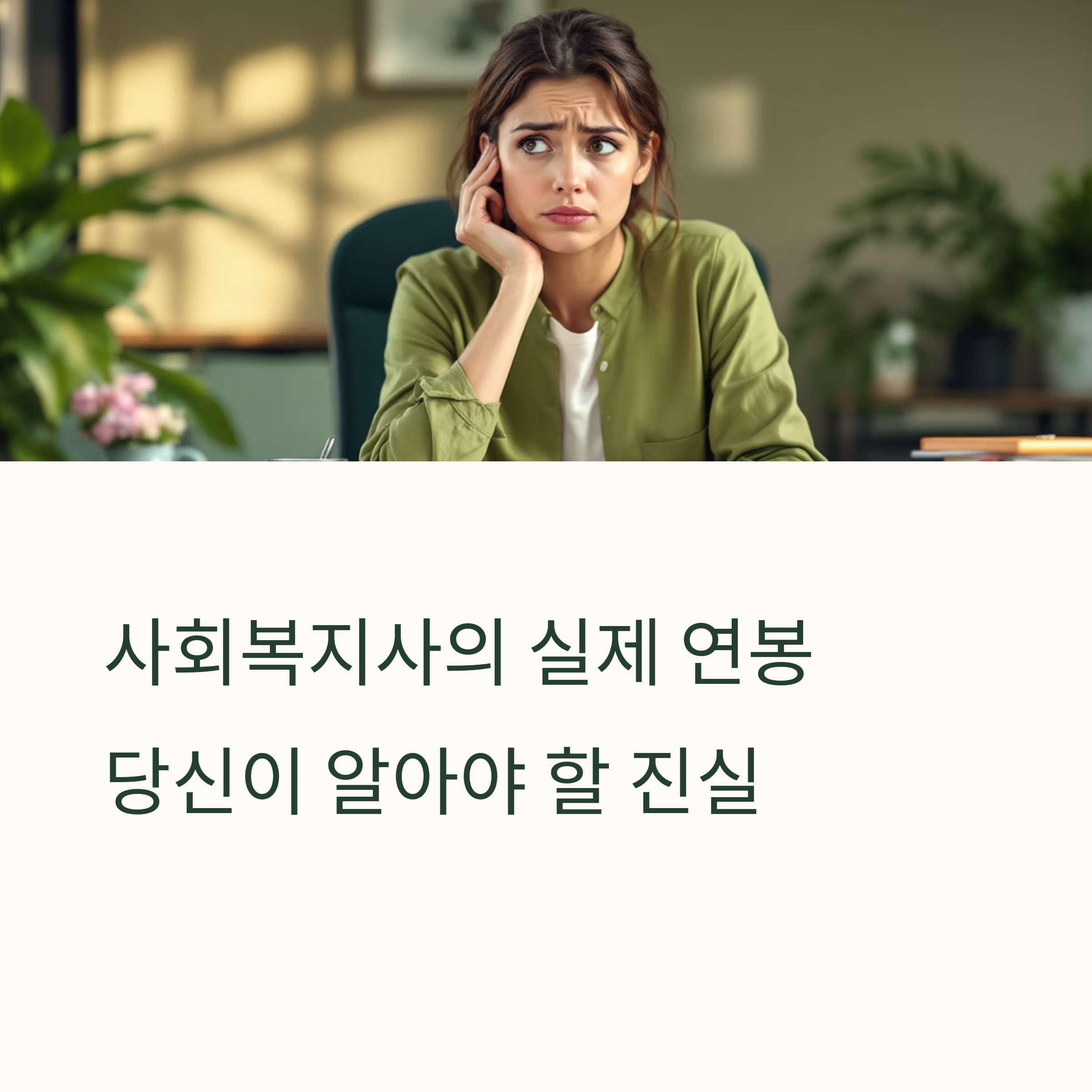 사회복지사의 실제 연봉