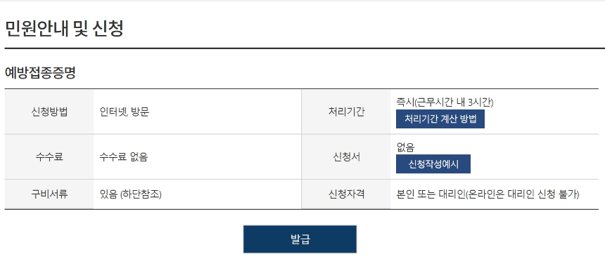 영문 백신접종 증명서 발급방법
