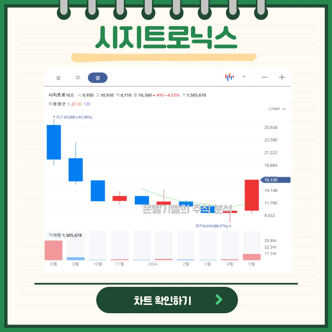 시지트로닉스 일봉/월봉차트